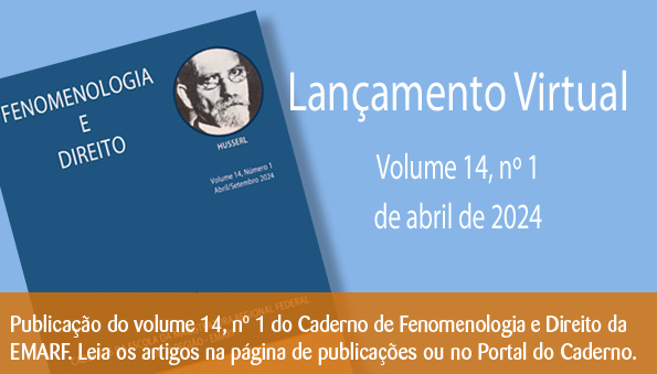 Lançamento vol 14 Nº 1 do Caderno de Fenomenologia e Direito