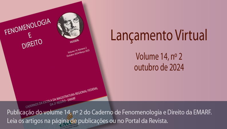 Publicação do volume 14 número 2 do Caderno de Fenomenologia e Direito da EMARF