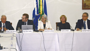Desembargador Eládio Lecey, Juiz Carl Olav Smith, Ministra Maria Thereza de Assis Moura e os Desembargadores Federais Nizete Lobato e Luiz Paulo da Silva Araújo Filho